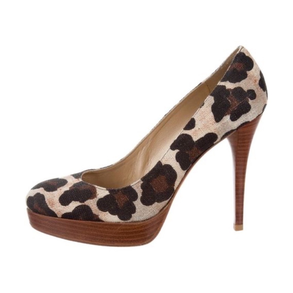 Stuart Weitzman leopard print platform heels - image 1